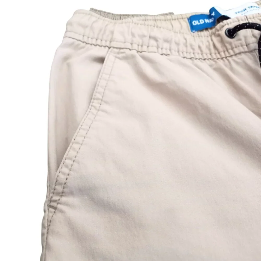 Old Navy Boys Size 10-12 Tech Pants - Light beige - Built-In Flex, Tapered Fit